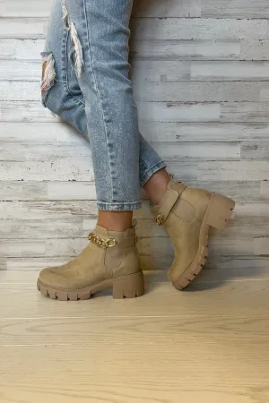 Camden-3 Suede Bootie With Removable Chain