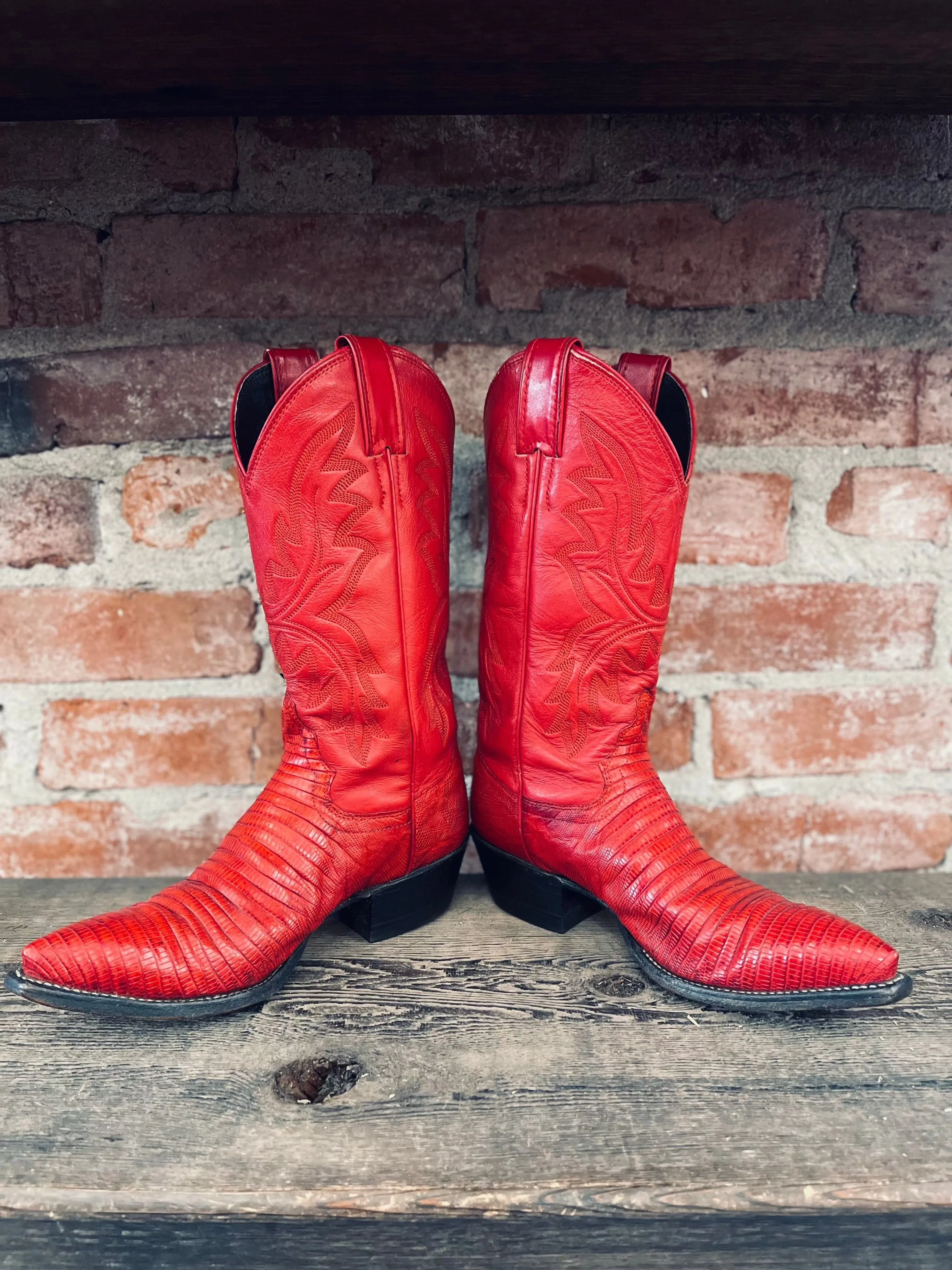 Justin Teju Lizzard Cowboy Boots Women's Size 5.5