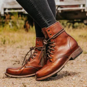 Women'S Round Toe Lace-Up Martin Boots 99576916C