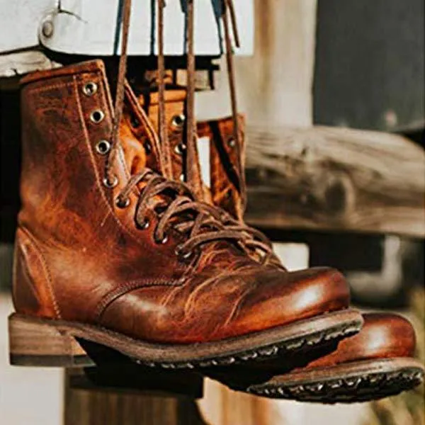 Women'S Round Toe Lace-Up Martin Boots 99576916C