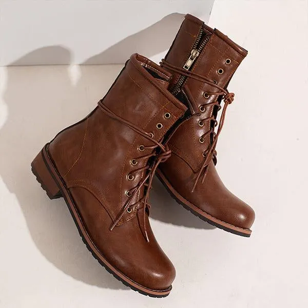 Women'S Round Toe Lace-Up Martin Boots 99576916C