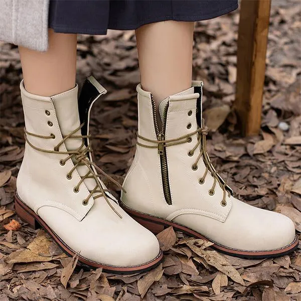 Women'S Round Toe Lace-Up Martin Boots 99576916C